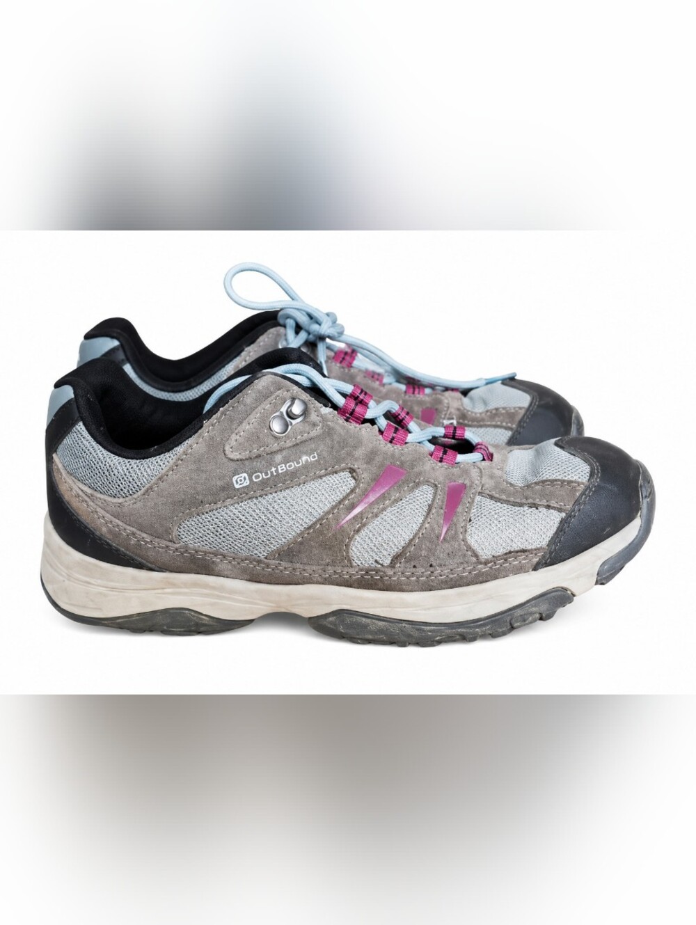 Outbound Trail Hiking Shoes Women’s Size 8 Gray Pink Lace-Up Outdoor Walking